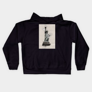 Statue of LIBERTY New York Monument Vintage Black and white Kids Hoodie